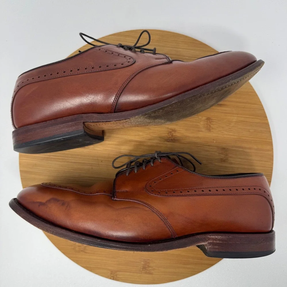 Allen Edmonds Kingsley Mens 9.5 EEE Brown Leather Wingtip‎ Derby Shoes 3560 USA